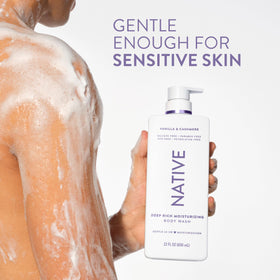 Native label close-up showing ingredients and clean-beauty claims