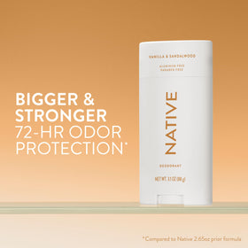 Native stick open on skin demonstrating smooth, clear application and comfortable glide
