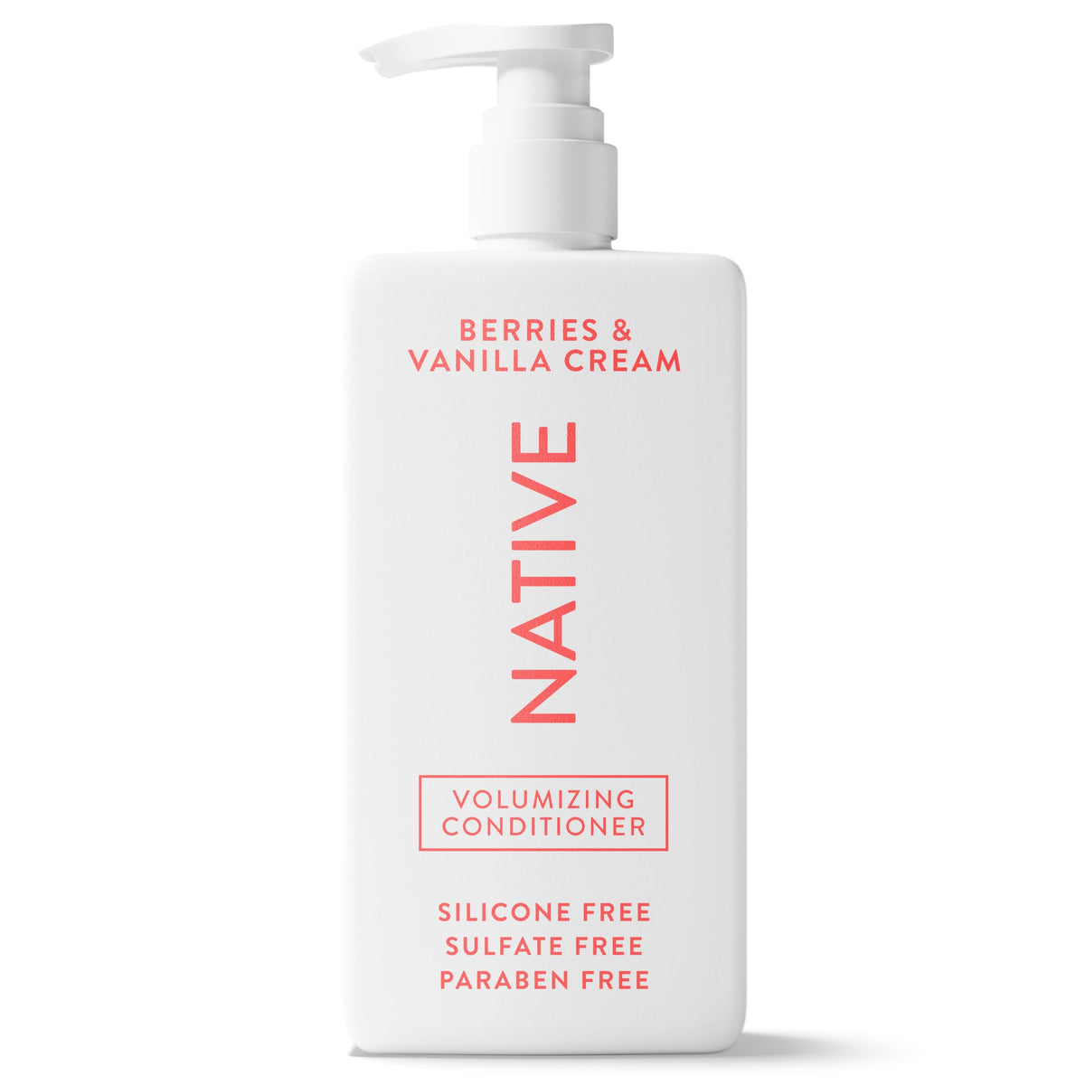 Native volumizing conditioner front packaging showing bottle and scent