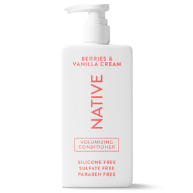 Native volumizing conditioner front packaging showing bottle and scent