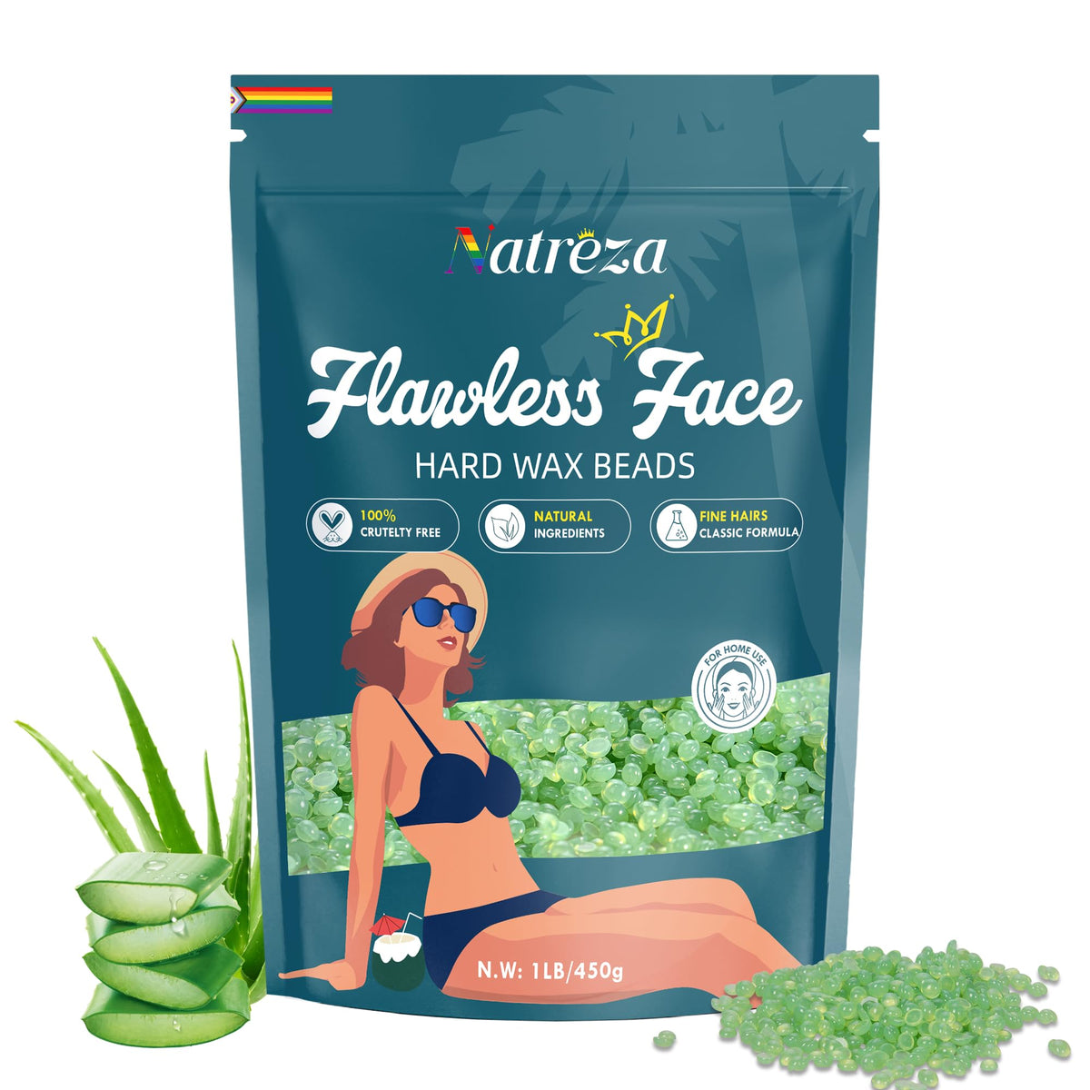 Natreza aloe vera close-up emphasizing soothing ingredient for calmer skin