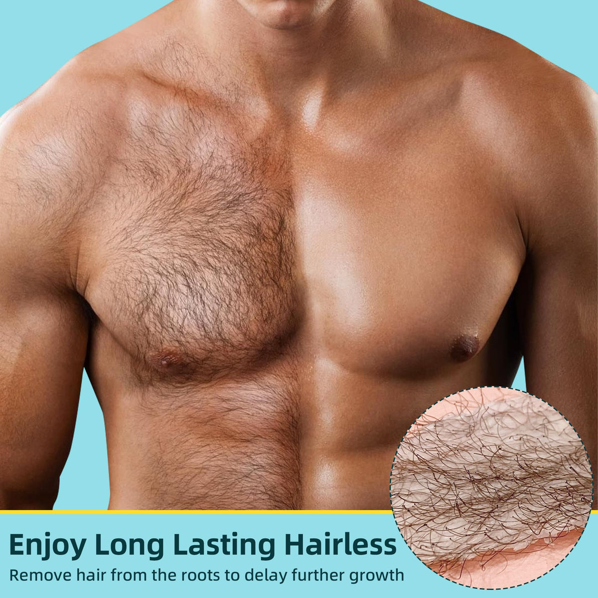 Natreza wax applied in bikini area showing gentle hair removal