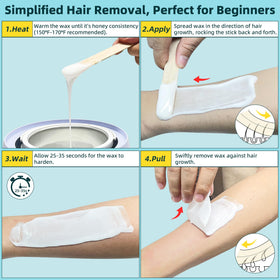 Natreza wax beads in hand highlighting clean texture and ease