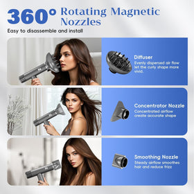 natrial dryer in use on curly hair delivering defined curls and gentle drying benefit