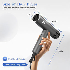 natrial dryer held in hand for size comparison highlighting lightweight travel convenience