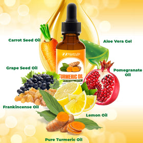 Natrulo bottle label detail showing handcrafted turmeric formulation benefits