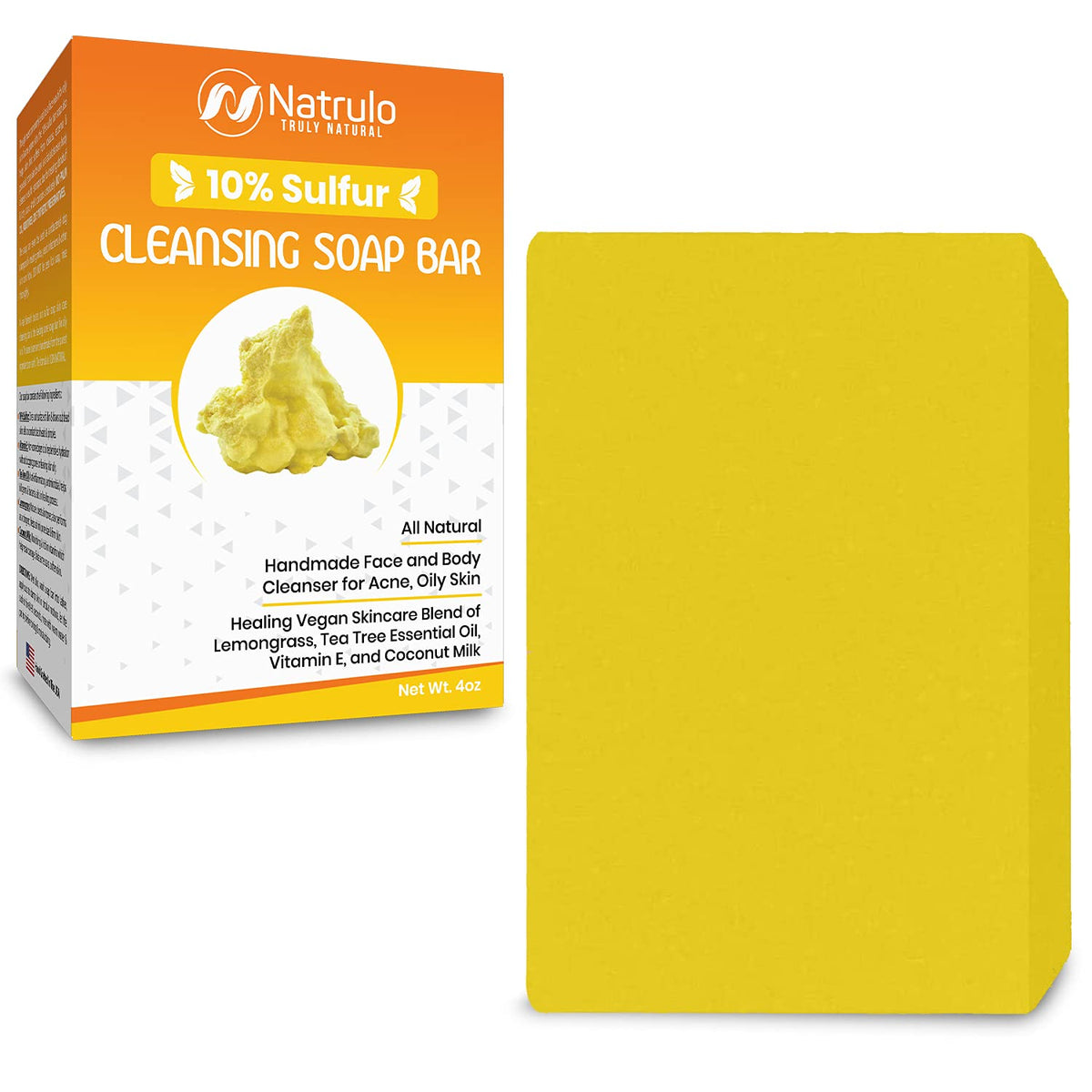 Natrulo soap bar front packaging showing clean natural branding and benefits