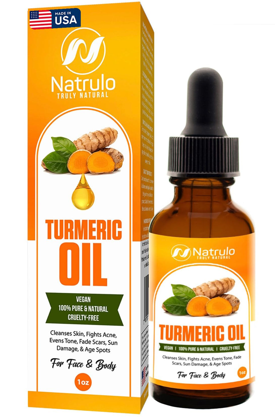 Natrulo front packaging showing bottle and branding promoting natural brightening
