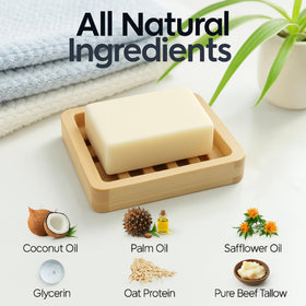 Natrulo ingredient label with grass-fed tallow highlighted for natural sourcing benefit