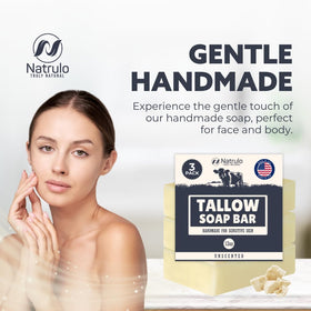 Natrulo soap on bathroom shelf styled to show everyday family use