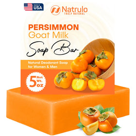 Natrulo persimmon soap front packaging showing branding and benefits
