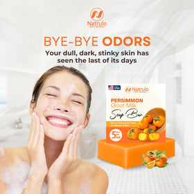 Natrulo persimmon soap producing creamy lather for gentle cleansing