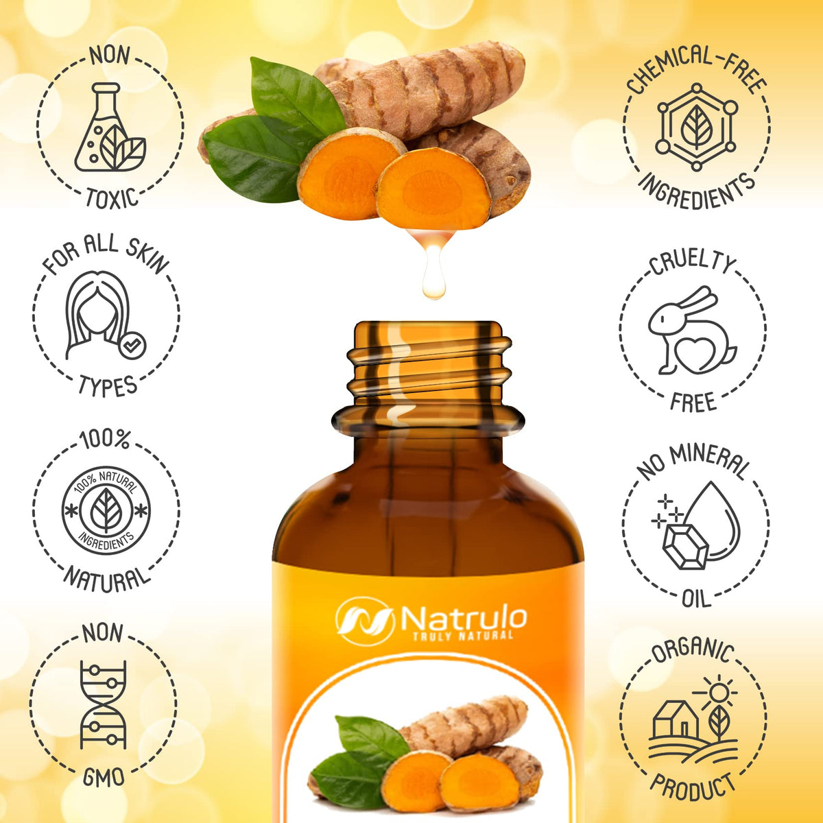 Natrulo oil texture on skin demonstrating lightweight absorption and glow