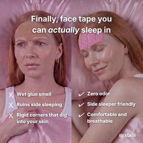 Natsu patches applied on forehead demonstrating precise fit and crease protection