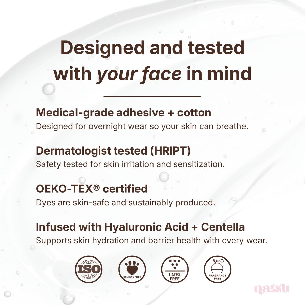 Natsu smile line patch placement illustrating targeted coverage and hydration