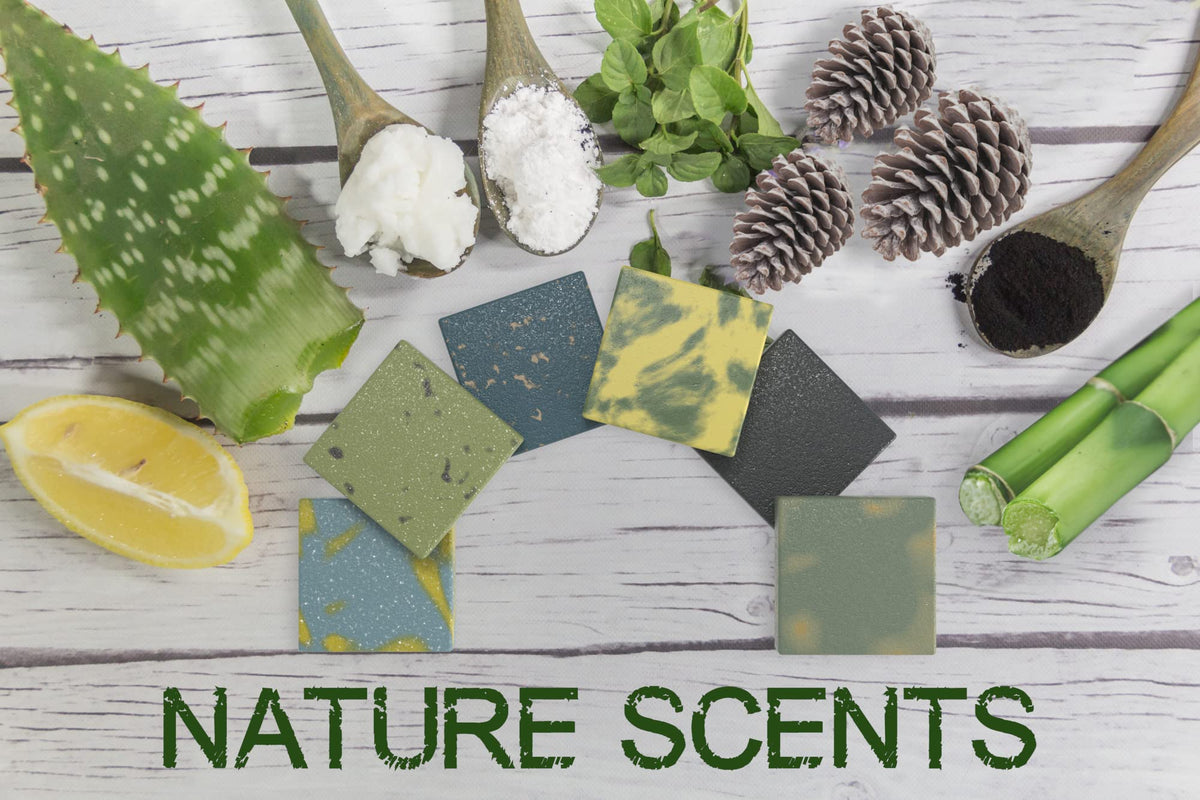 NATURAL AMERICAN bar in shower use demonstrating gentle cleansing benefit