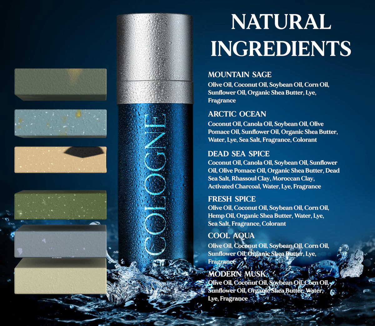 Natural American label close-up with ingredient list showing natural shea and essential oils