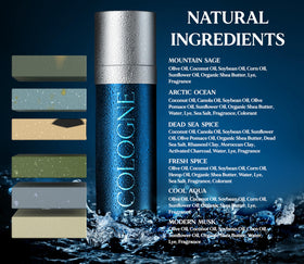 Natural American label close-up with ingredient list showing natural shea and essential oils
