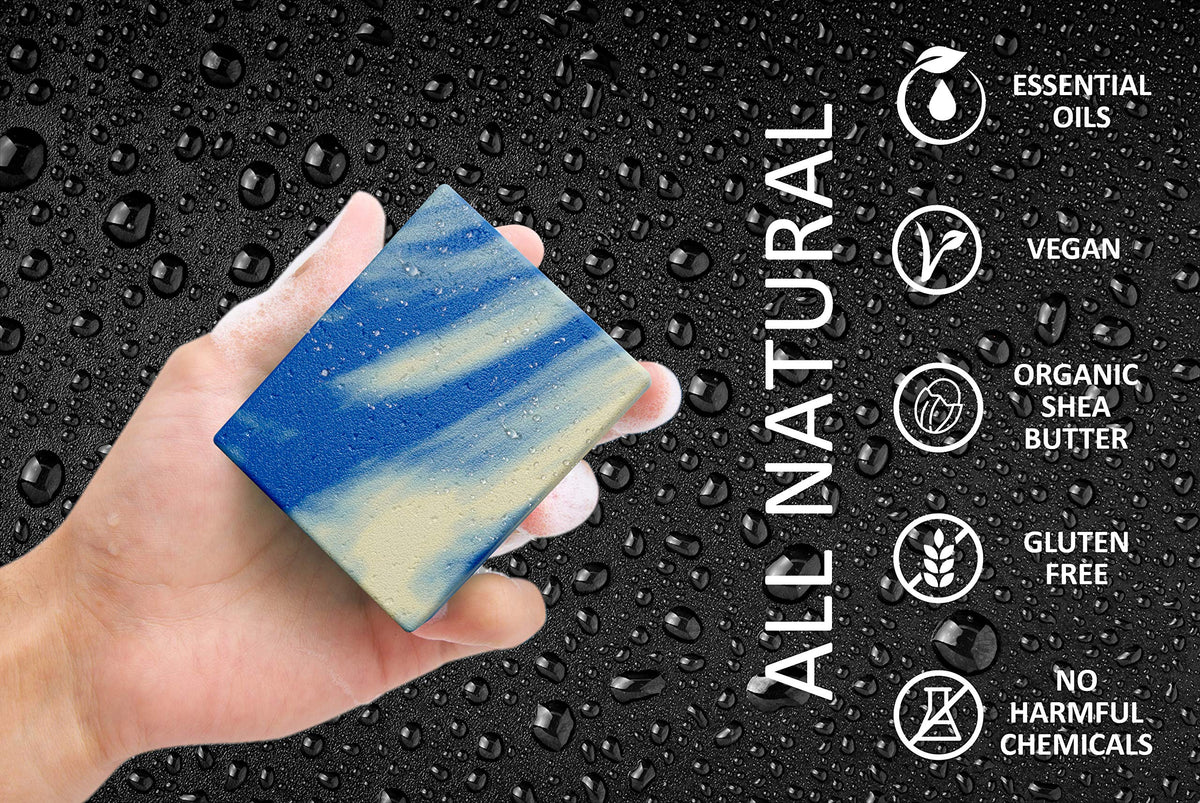 NATURAL AMERICAN soldier bar close-up texture highlights oatmeal and creamy shea butter