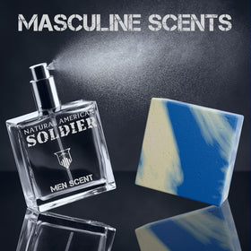 NATURAL AMERICAN soldier six bars lined up displays all armed-forces scents for variety