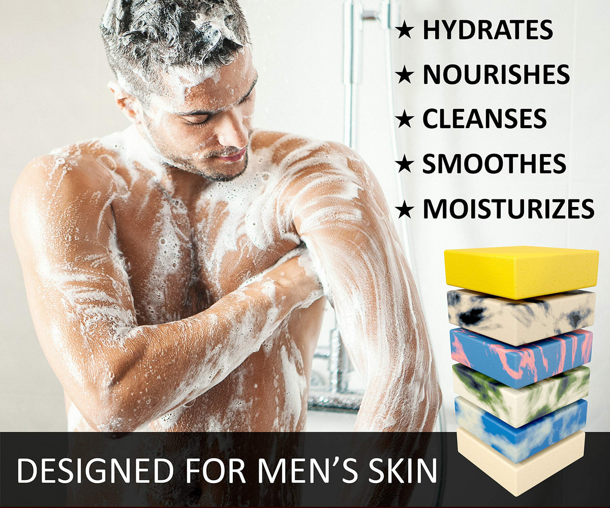 NATURAL AMERICAN soldier soap lather in hand demonstrates rich foam and gentle cleanse