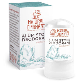 Natural Elephant front packaging showing brand and unscented mineral stick benefit