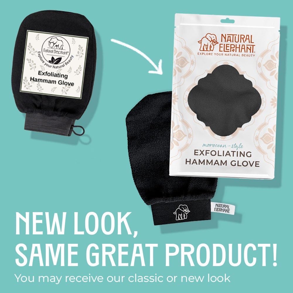 Natural Elephant mitt placed in bathroom setting suggesting effortless self-care