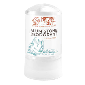 Natural Elephant stone on bath shelf lifestyle scene illustrating travel convenience benefit