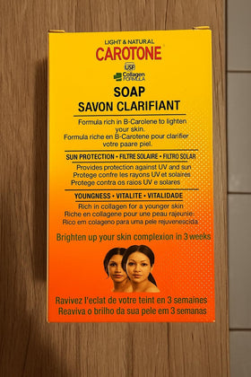Close-up of Natural Glow Soap bar texture highlighting carrot extract benefits