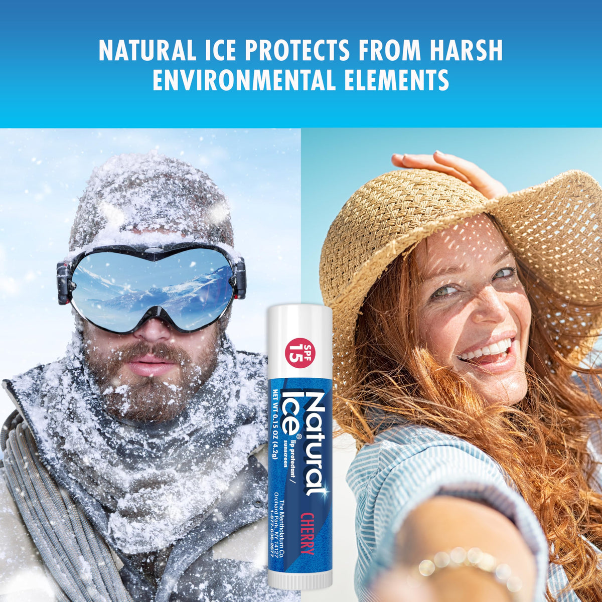 Natural Ice balm texture on fingertip highlighting smooth glide benefit