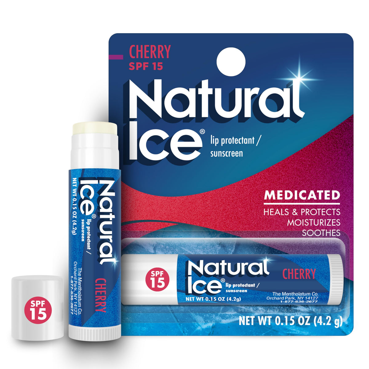 Natural Ice front packaging showing cherry flavor and benefits