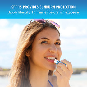 Natural Ice close-up of SPF 15 label indicating sun protection
