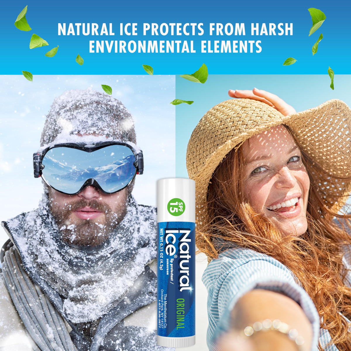 Natural Ice stick in hand showing compact size and easy portability
