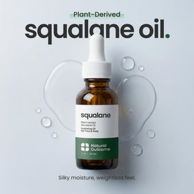 natural outcome dropper dispensing clear squalane oil for precise, no-waste application