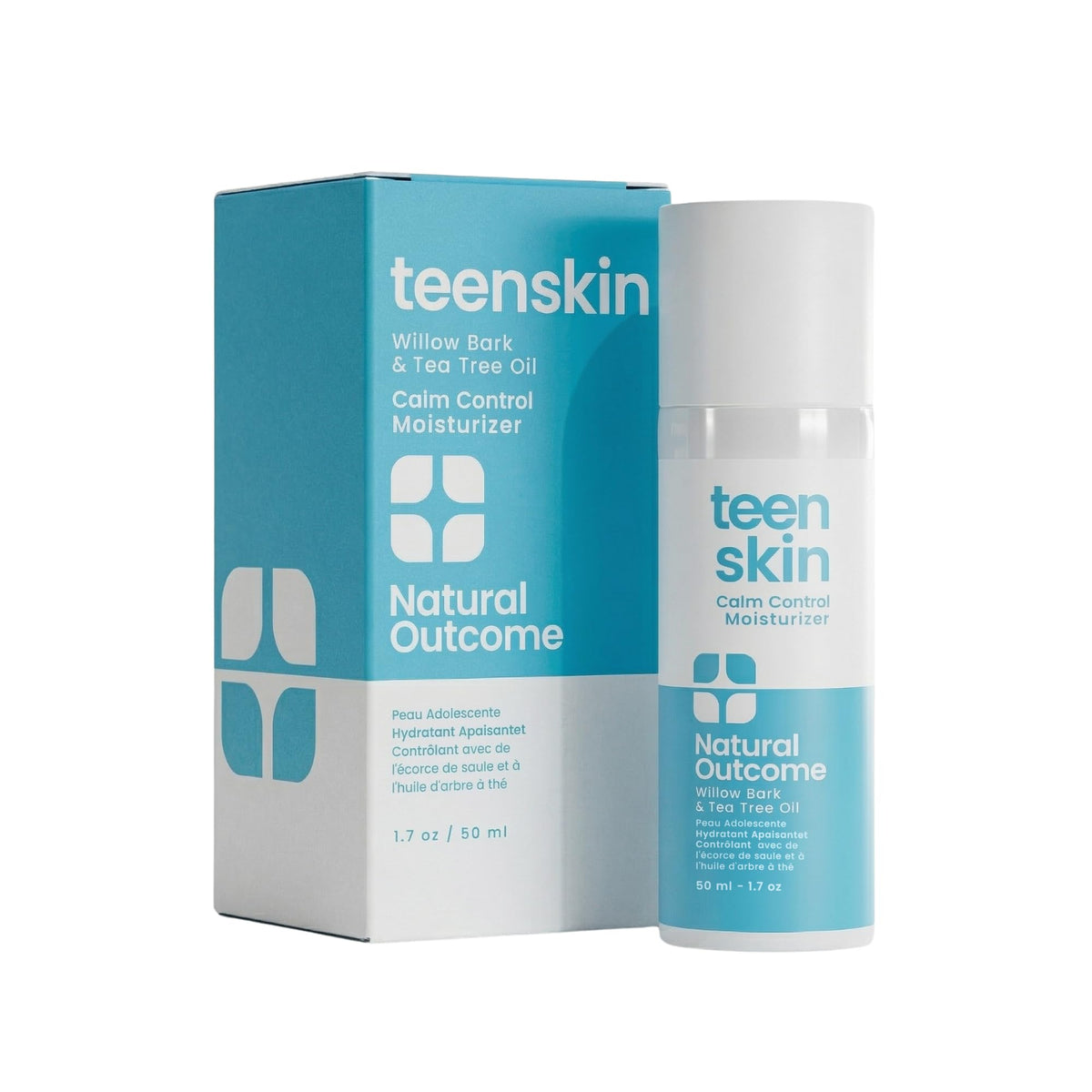 Natural Outcome front packaging showing 1.7 oz bottle and matte finish benefit