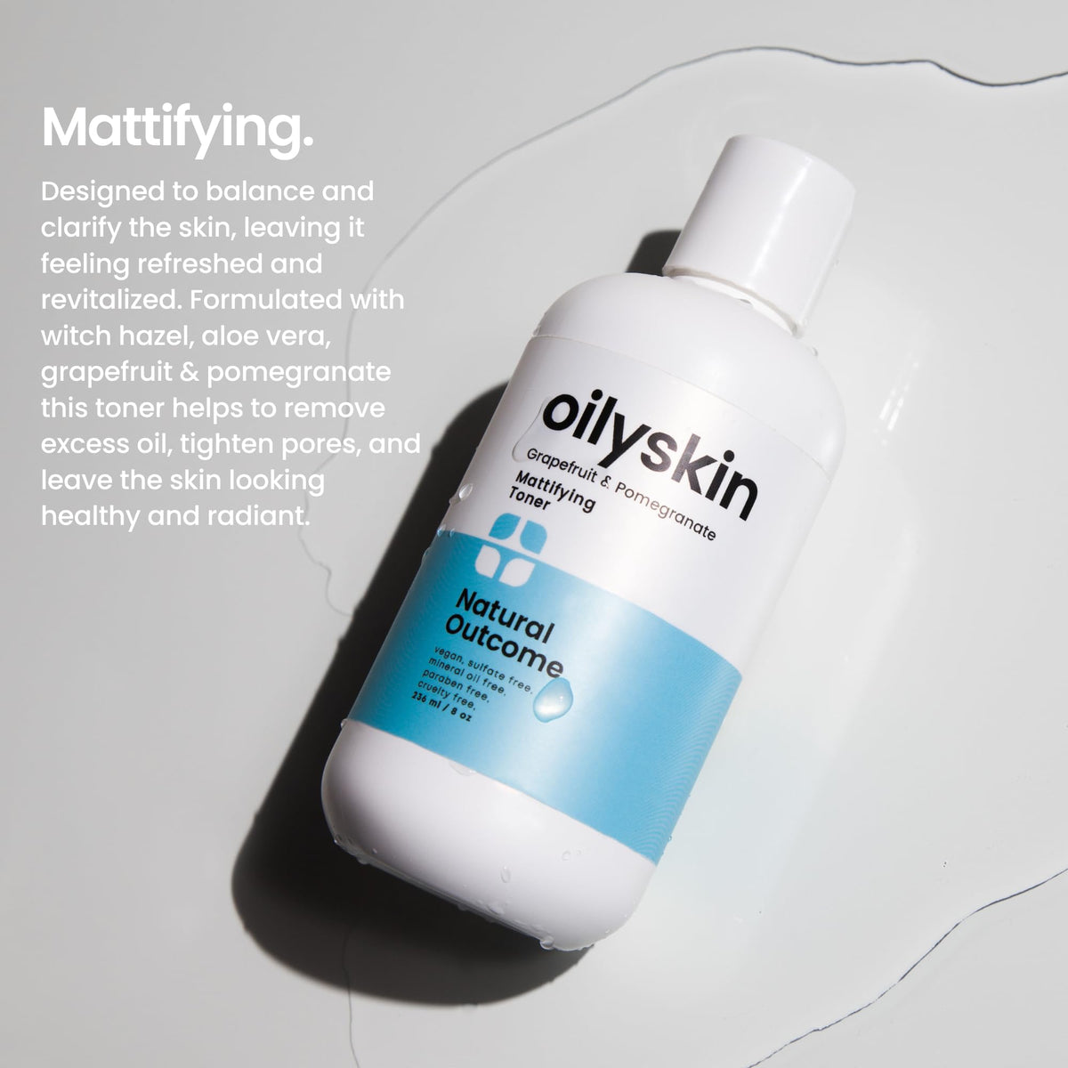 Natural Outcome pouring texture with aloe visible for soothing hydration benefit