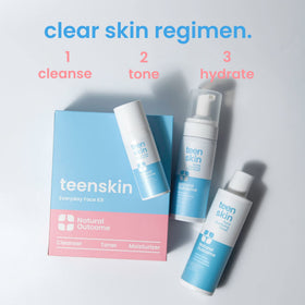 Natural Outcome foam cleanser pump close-up demonstrating gentle foamy texture