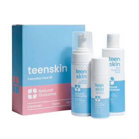 Natural Outcome kit front packaging showing all three products and easy routine