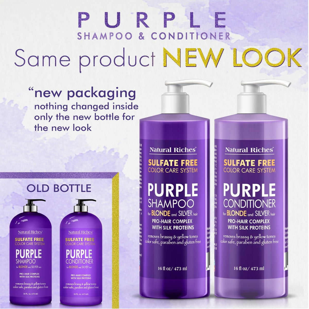Natural Riches duo displayed in bathroom showing styling convenience