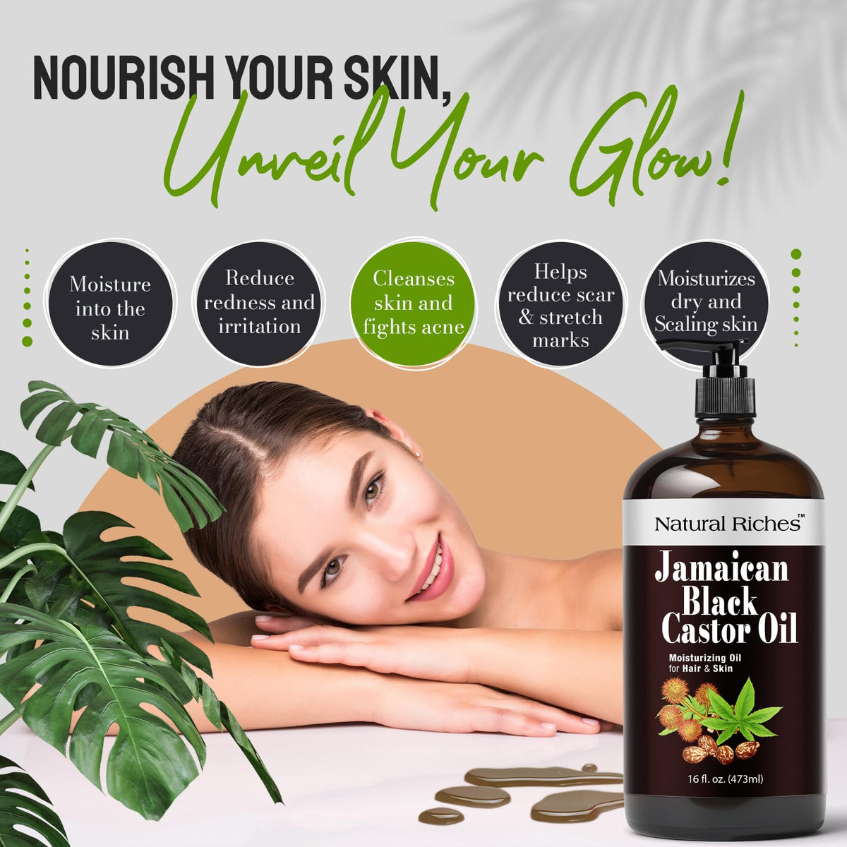 Natural Riches drop massaged into cuticles showing nail hydration benefit