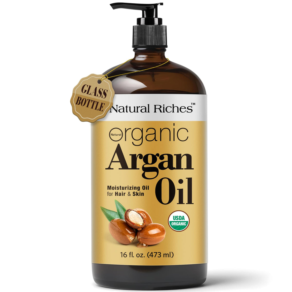 Natural Riches front packaging 16 oz showing product clarity and organic label benefit