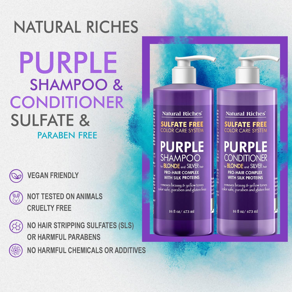 Natural Riches ingredients spread with oils and proteins for nourishment