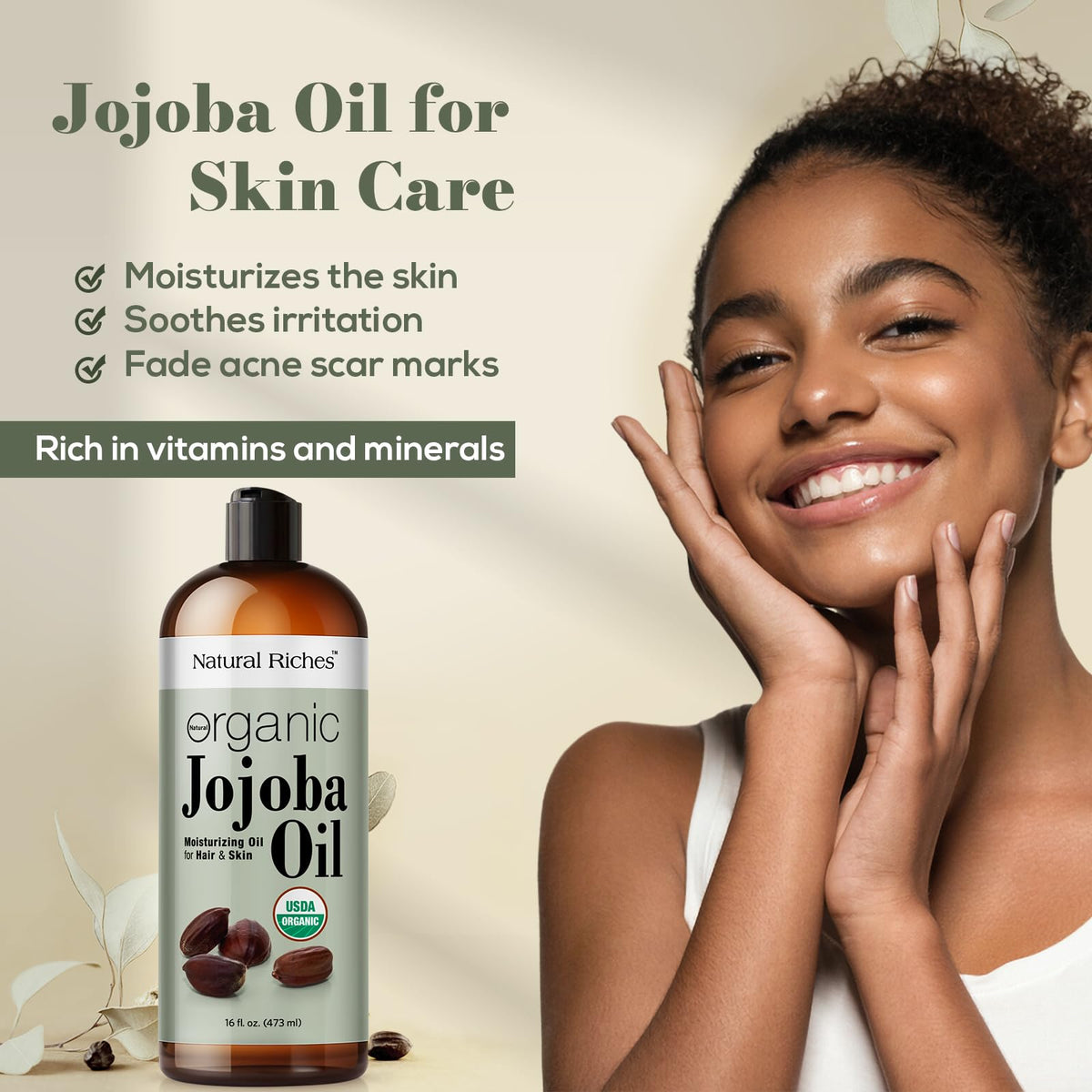 Natural Riches applied to hair ends for hydration and frizz control