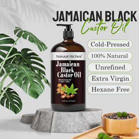 Natural Riches oil on palm demonstrating thickness and deep moisturizing benefit