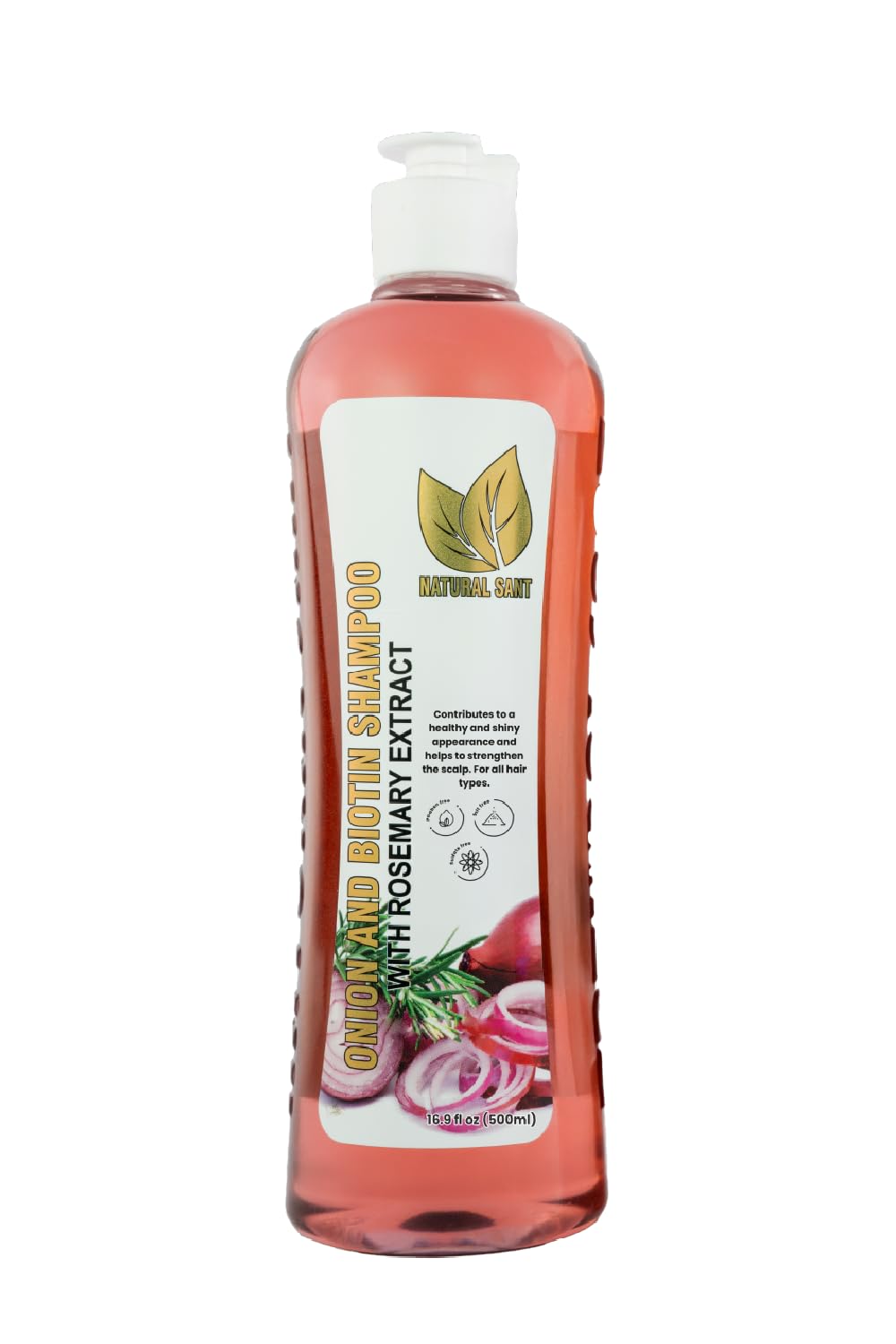 Natural sant front packaging showing bottle and benefits
