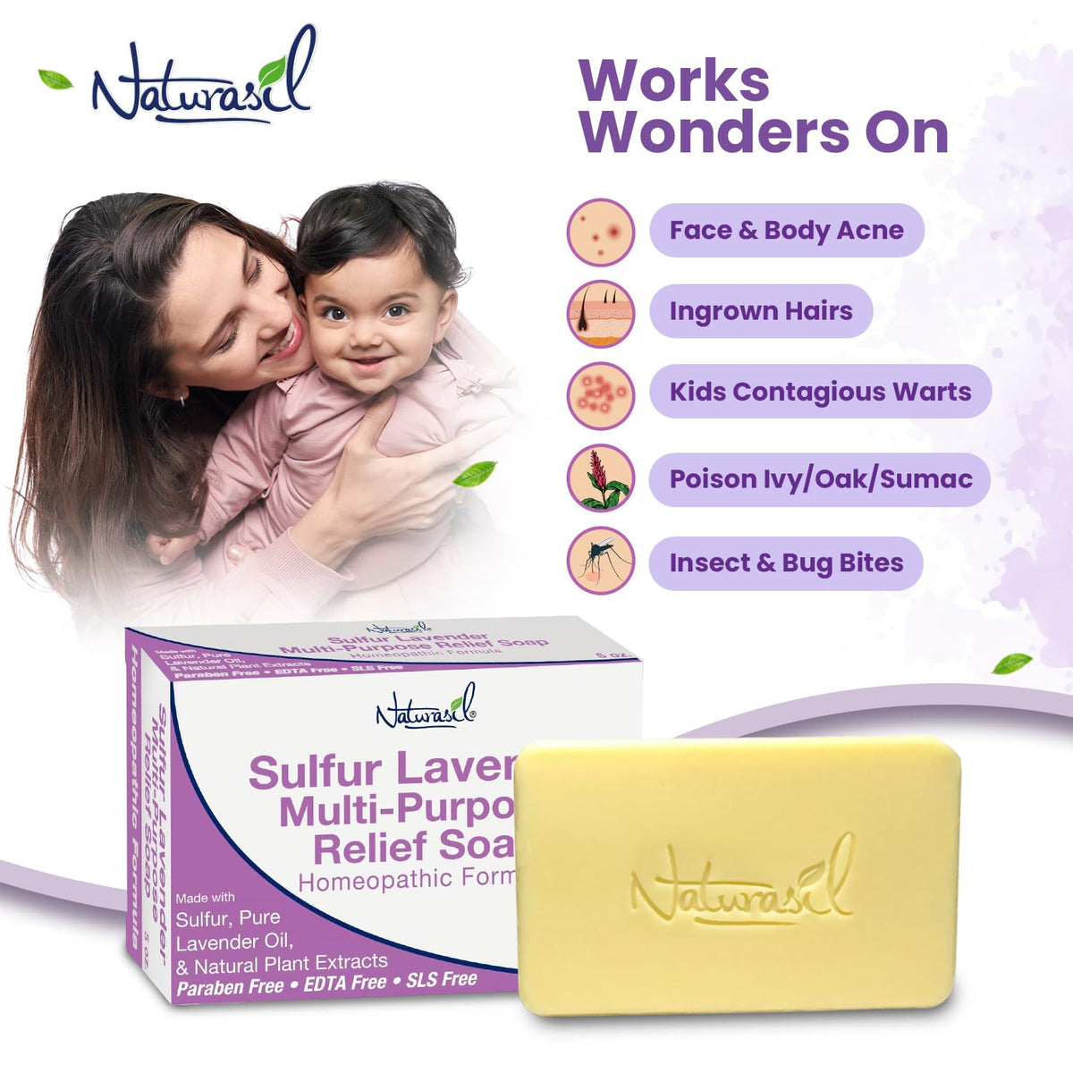 Naturasil sulfur texture closeup highlighting micronized particles for cleaning