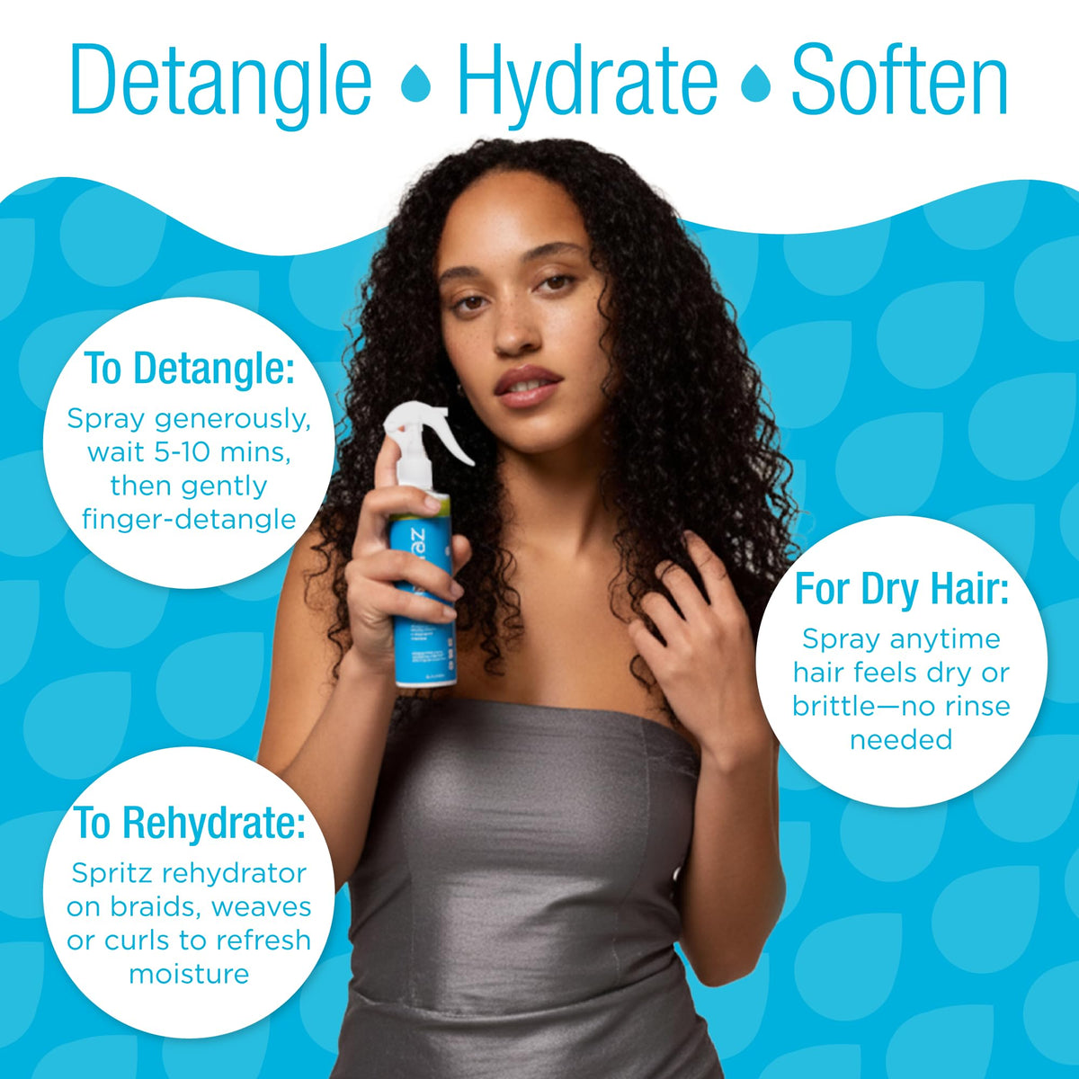 Naturaz used while detangling a child’s curls to reduce knots gently