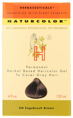 naturcolor tube front view showing Sagebrush Brown label and benefits