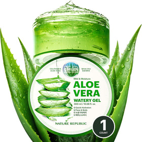 Nature Republic aloe gel front jar showing label and size for clear identification