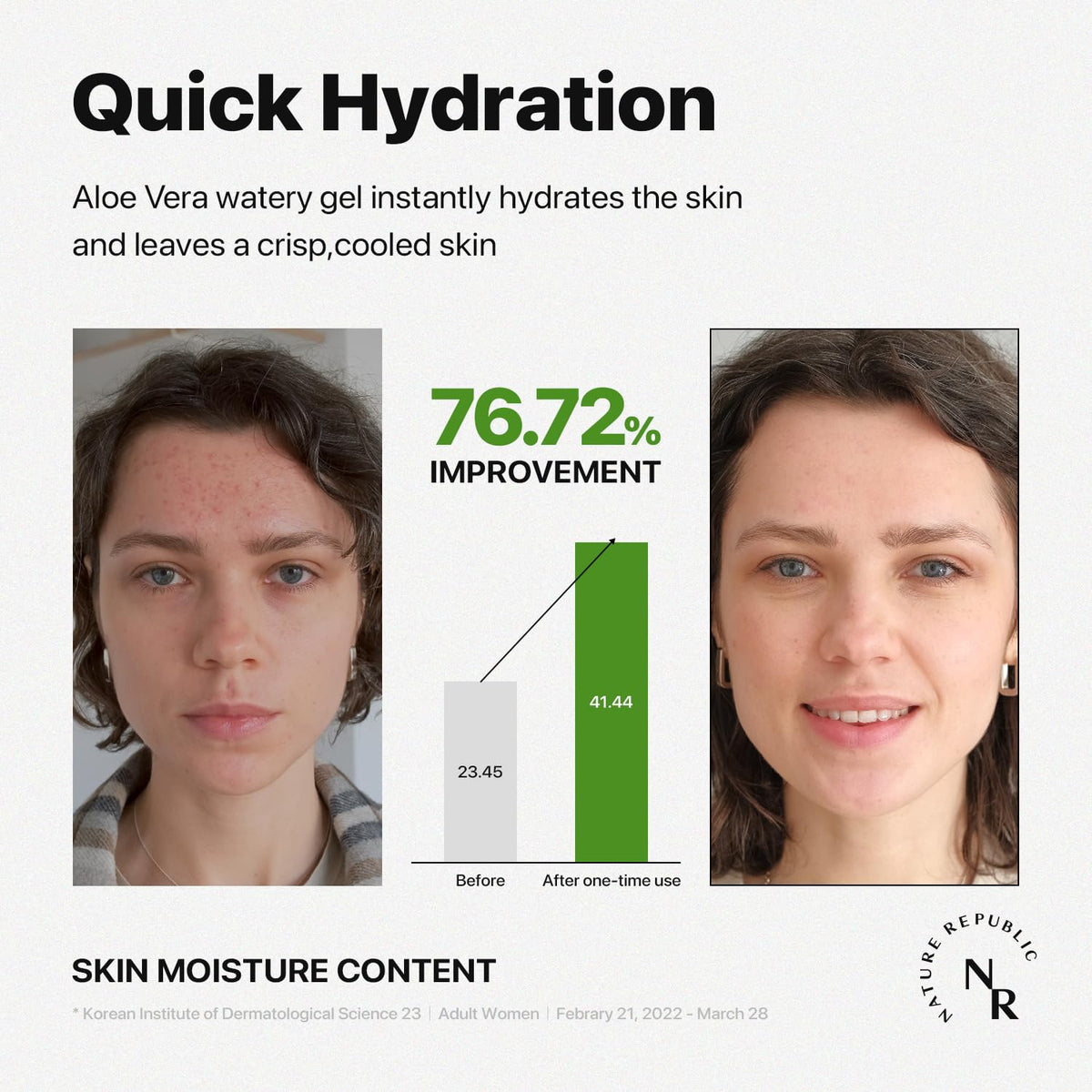 Nature Republic aloe gel smoothed through hair ends for visible softening benefit